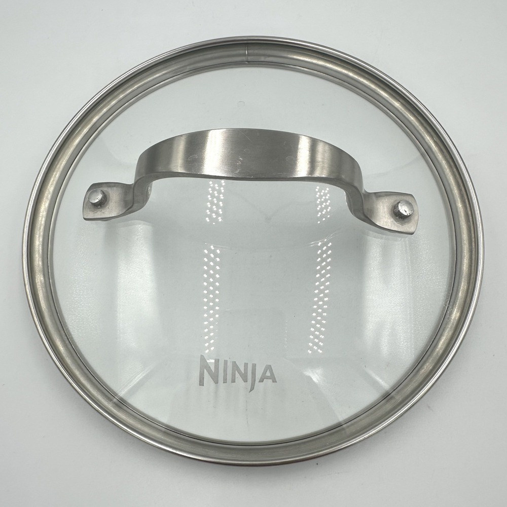 Ninja Foodi NeverStick Glass Pot Lid ONLY Stainless Steel Rim Inner 6 1/4‎ in